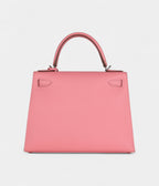 Hermes Kelly 28 Rose Confetti Epsom Palladium Hardware