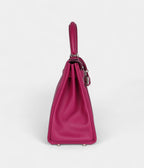 Hermes Kelly 28 Rose Poupre Evercolor Palladium Hardware