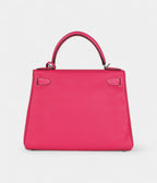 Hermes Kelly 28 Rose Tyrien Candy Epsom Palladium Hardware