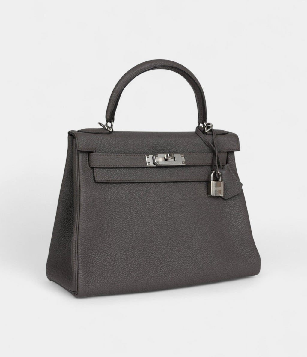 Hermes Kelly 28 Tin Togo Palladium Hardware