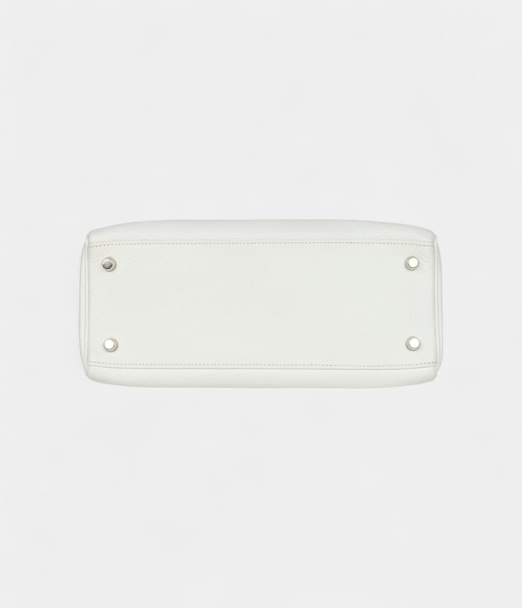 Hermes Kelly 28 White Clemence Palladium Hardware