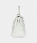 Hermes Kelly 28 White Clemence Palladium Hardware
