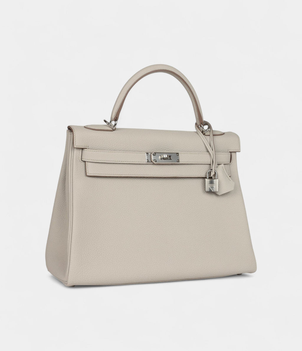 Hermes Kelly 32 Beton Togo Palladium Hardware