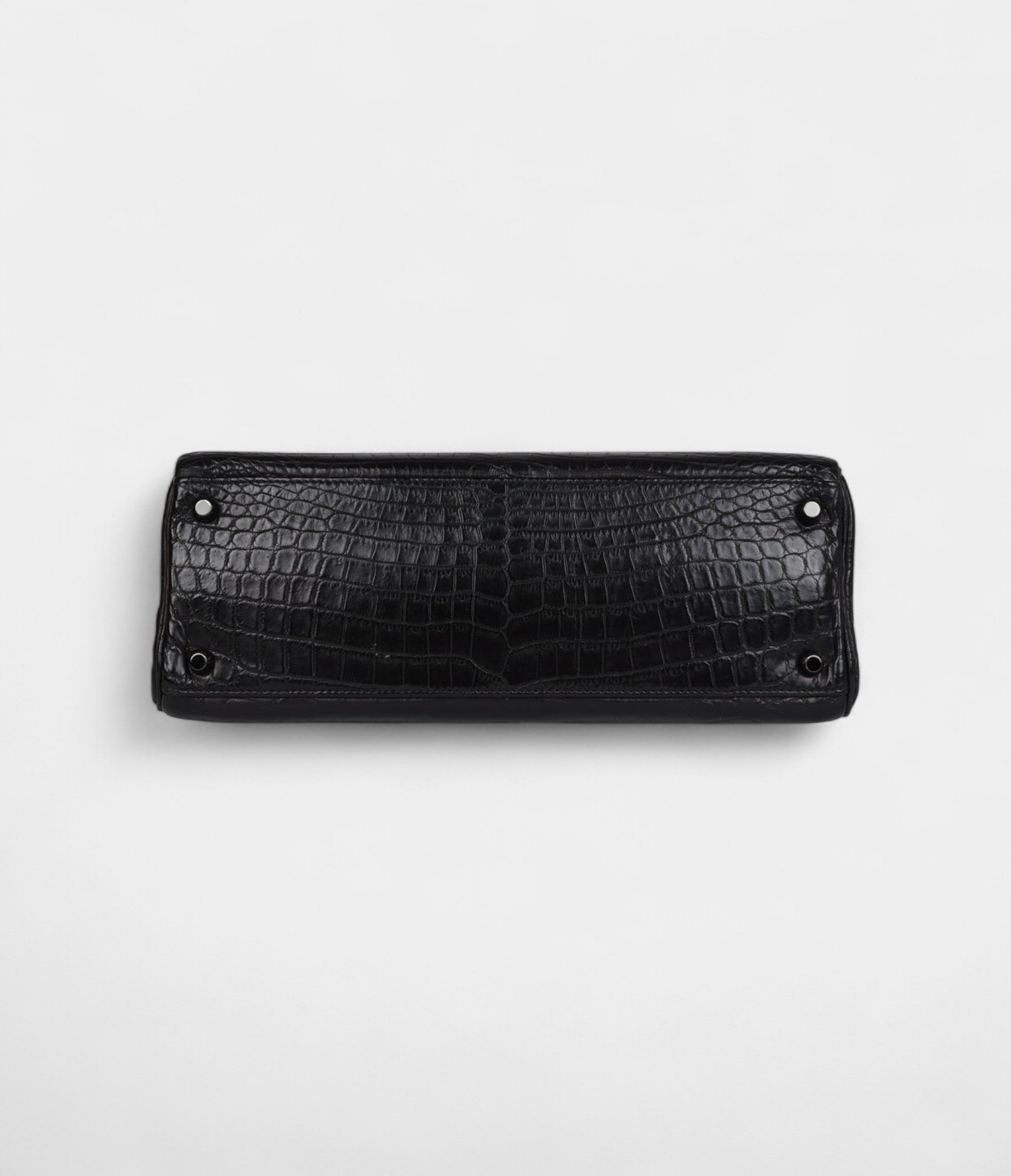 Hermes Kelly 32 Black Matte Niloticus Crocodile Black Hardware