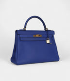 HMKelly 32 Bleu Electric Togo Gold Hardware