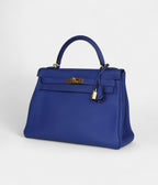 HMKelly 32 Bleu Electric Togo Gold Hardware