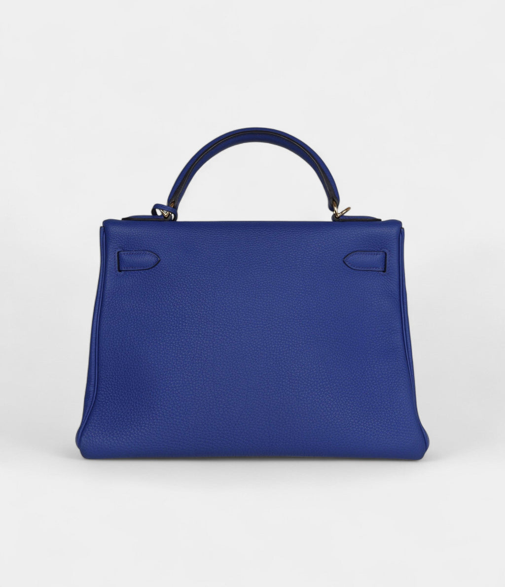 HMKelly 32 Bleu Electric Togo Gold Hardware