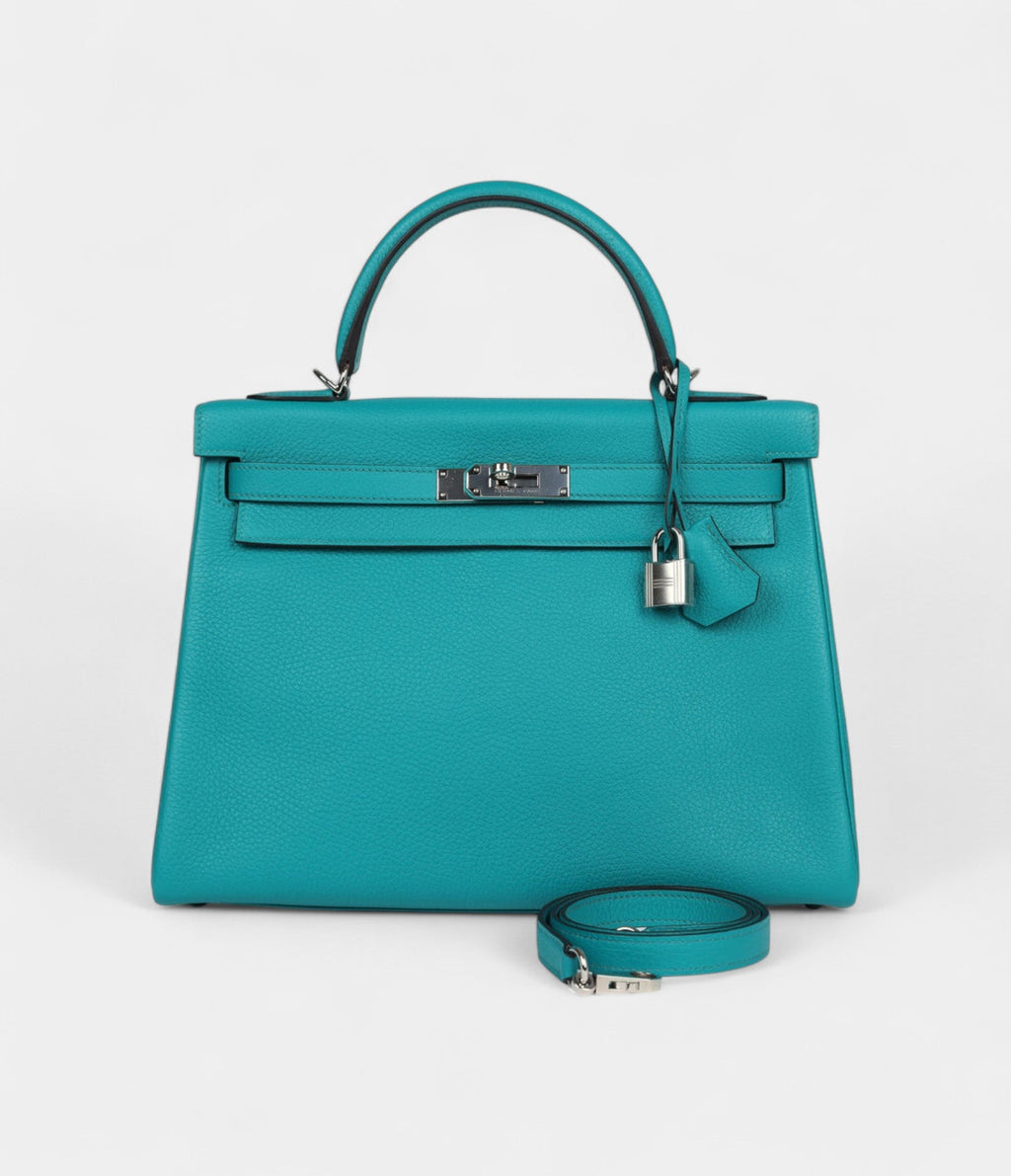 HMKelly 32 Bleu Paon Clemence Palladium Hardware
