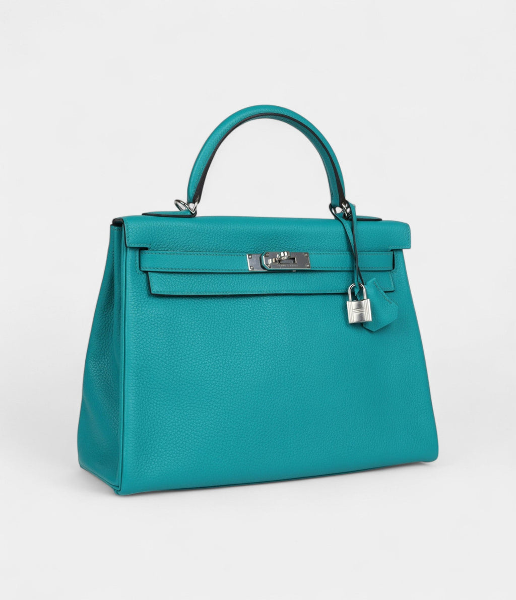 HMKelly 32 Bleu Paon Clemence Palladium Hardware