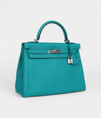 HMKelly 32 Bleu Paon Clemence Palladium Hardware
