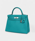 HMKelly 32 Bleu Paon Clemence Palladium Hardware