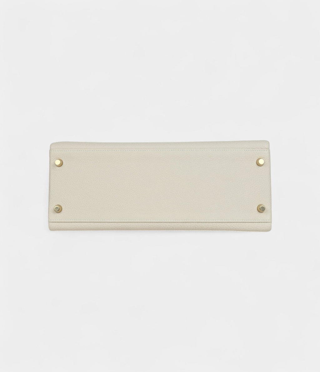 Hermes Kelly 32 Craie Togo Gold Hardware