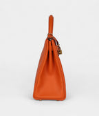Hermes Kelly 32 Orange H Epsom Gold Hardware