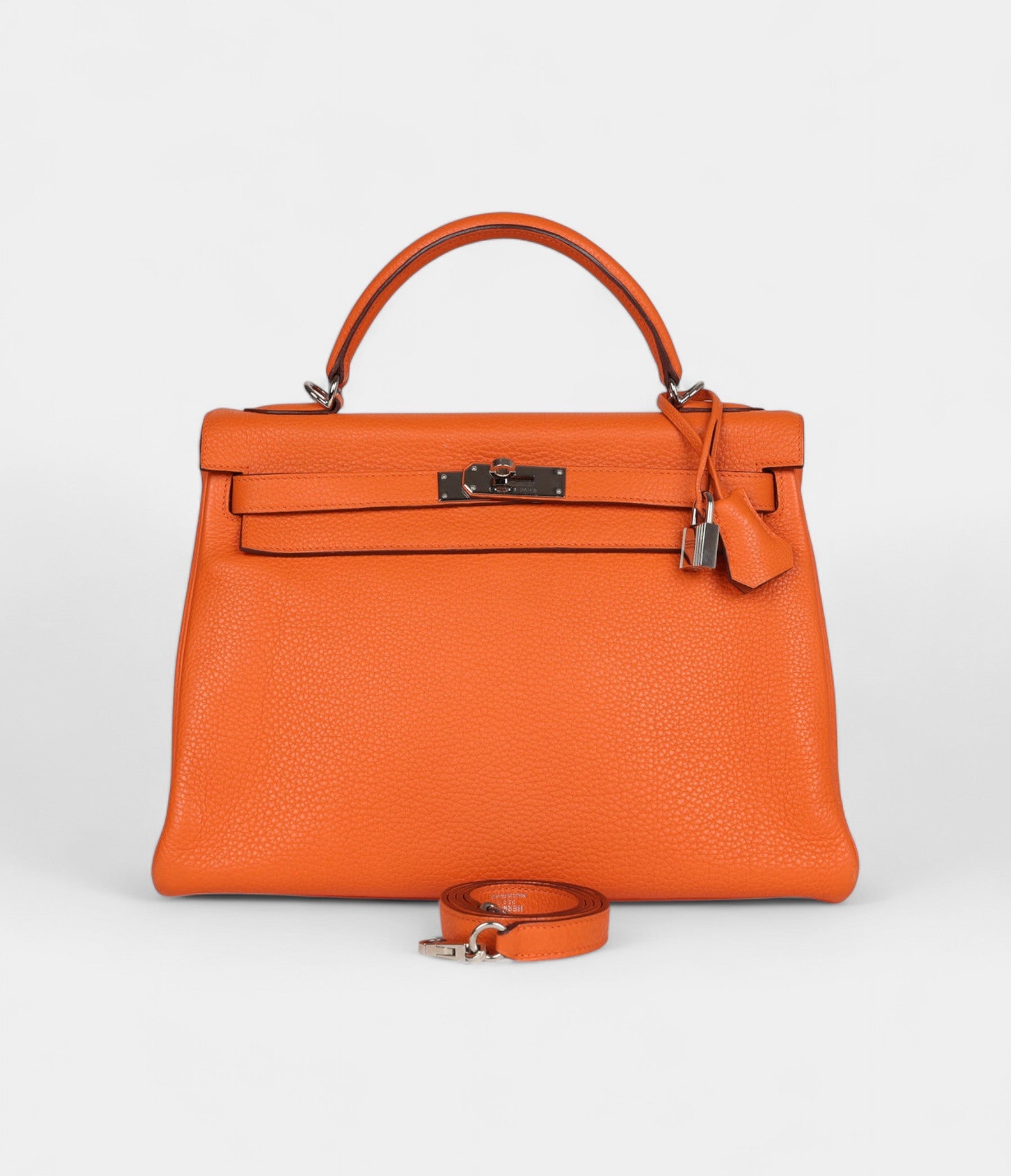 HMKelly 32 Orange Togo Palladium Hardware
