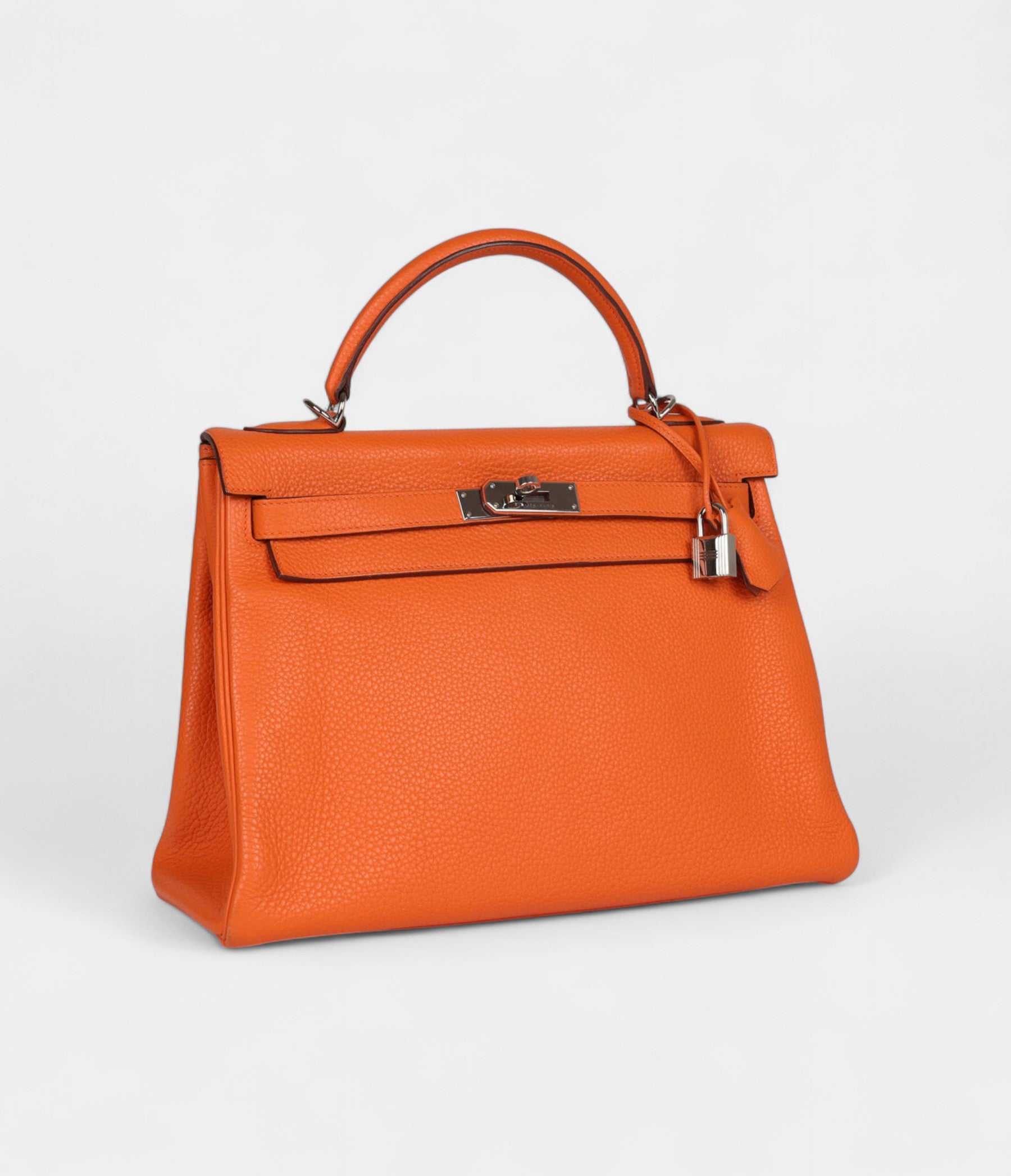 HMKelly 32 Orange Togo Palladium Hardware
