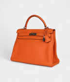 HMKelly 32 Orange Togo Palladium Hardware