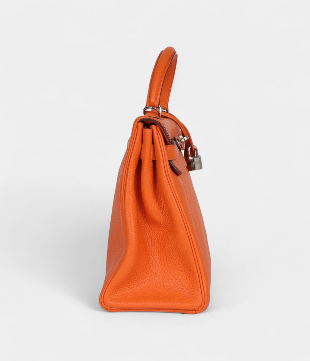 HMKelly 32 Orange Togo Palladium Hardware