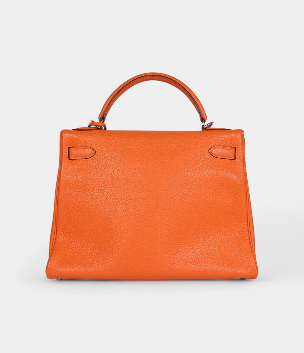 HMKelly 32 Orange Togo Palladium Hardware
