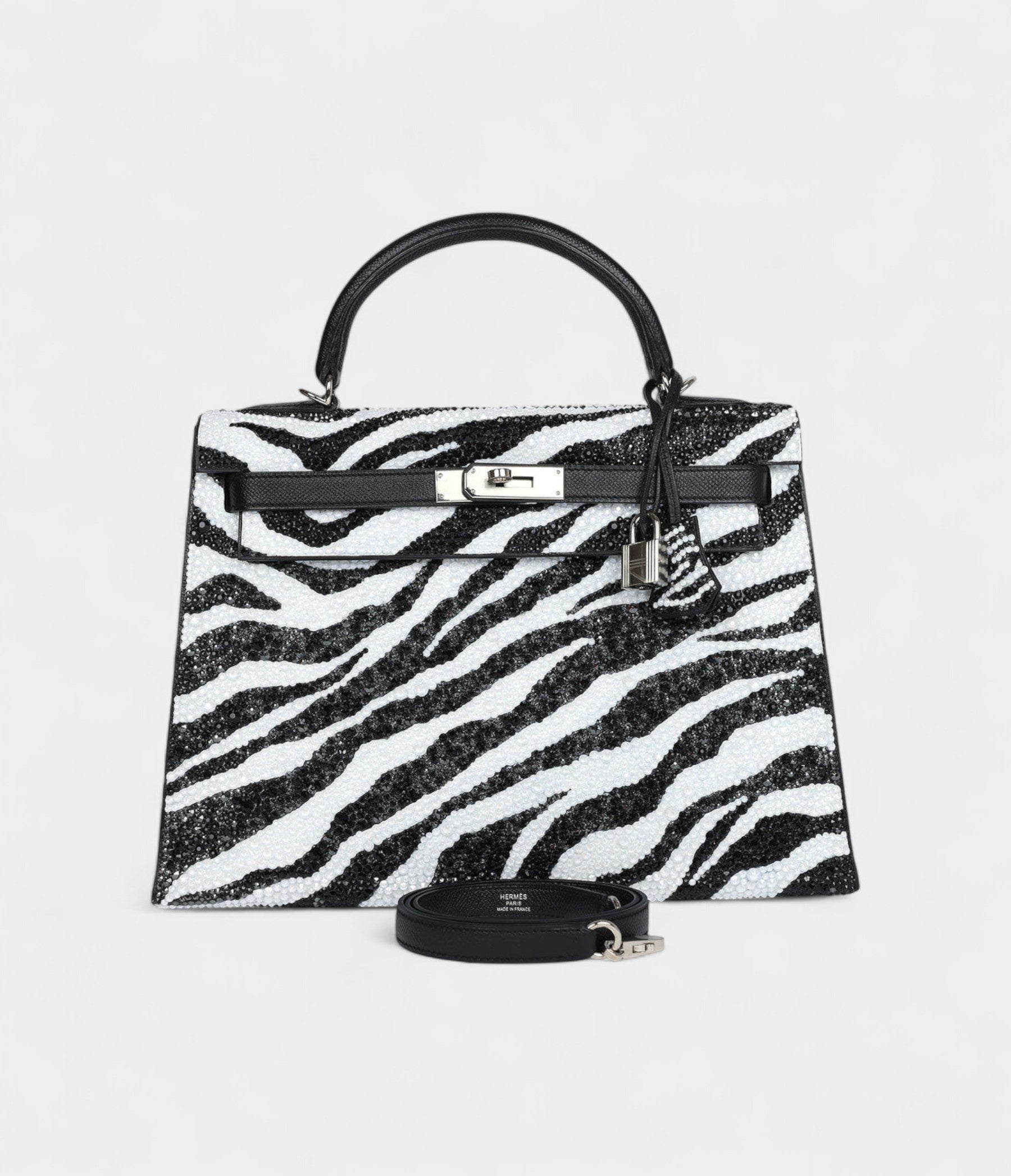 HMKelly 32 Zebra Black Epsom Palladium Hardware