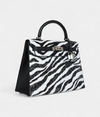 HMKelly 32 Zebra Black Epsom Palladium Hardware