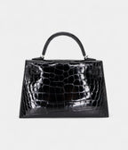 HMKelly II Sellier Mini Black Shiny Alligator Palladium Hardware