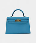 HMKelly II Sellier Mini Bleu Du Nord Madame Gold Hardware