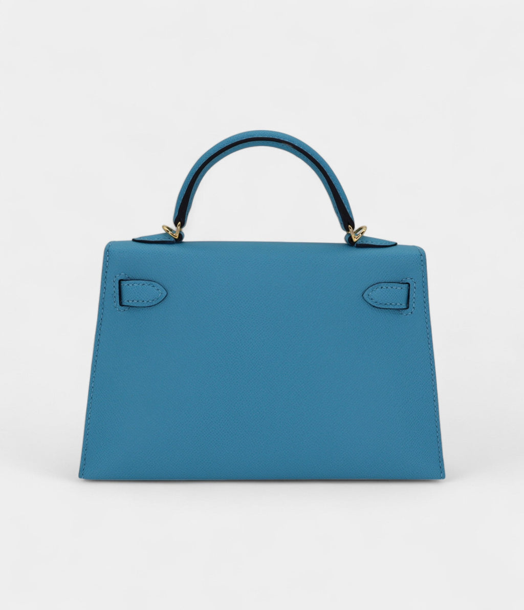 HMKelly II Sellier Mini Bleu Du Nord Madame Gold Hardware