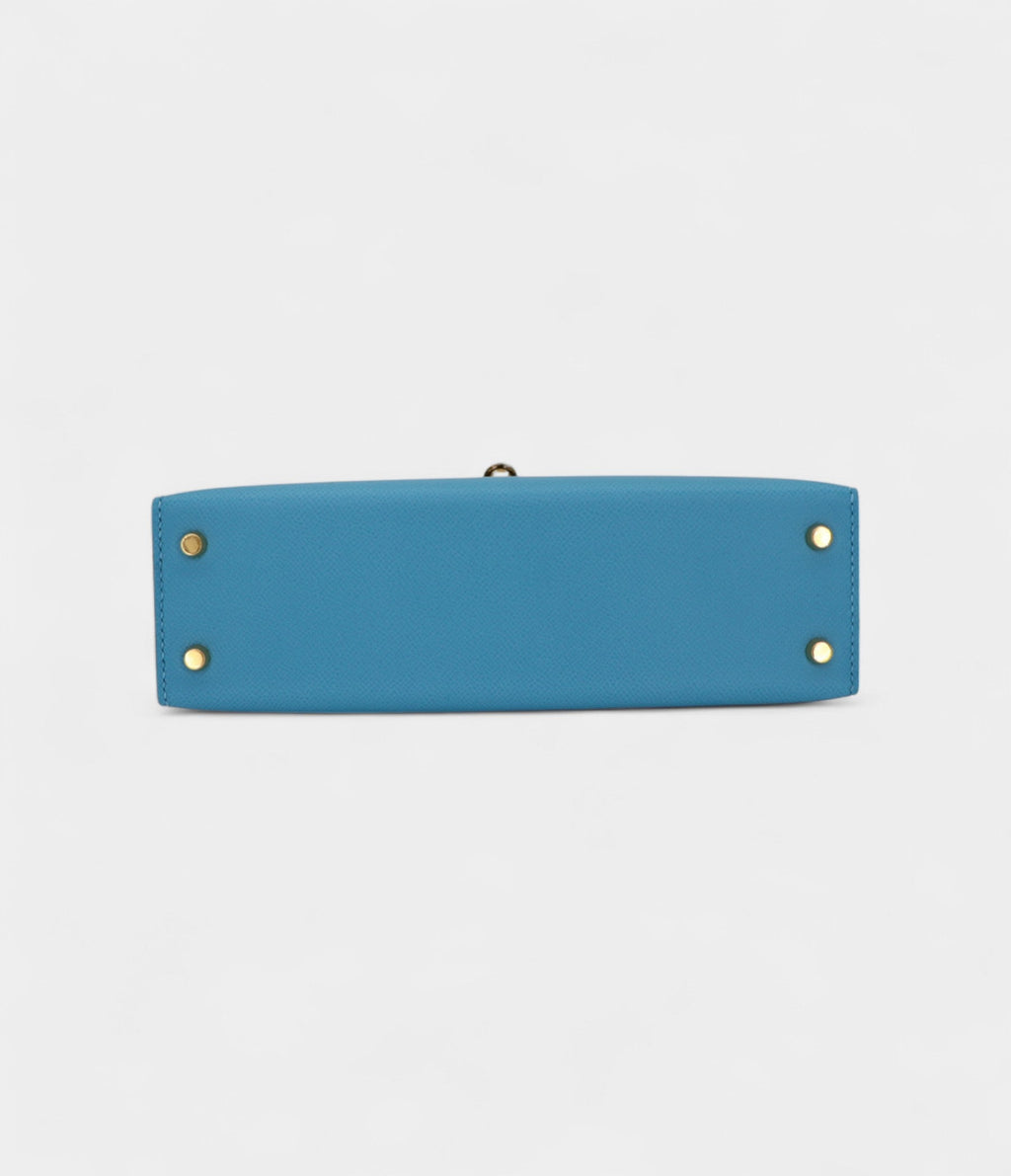 HMKelly II Sellier Mini Bleu Du Nord Madame Gold Hardware