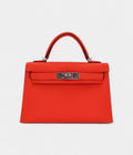 HMKelly II Sellier Mini Go Orange Field Epsom Leather Palladium Hardware