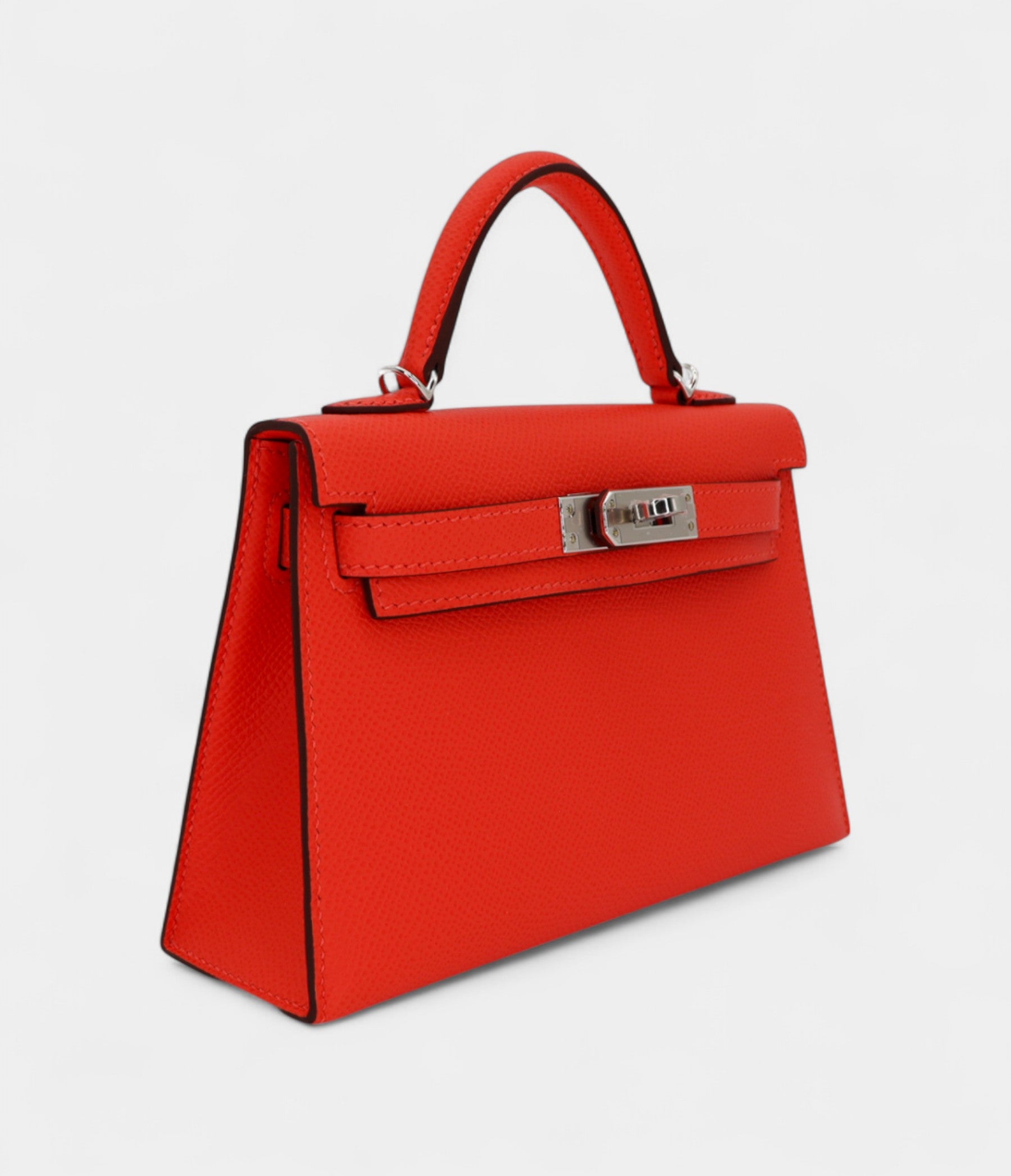 HMKelly II Sellier Mini Go Orange Field Epsom Leather Palladium Hardware