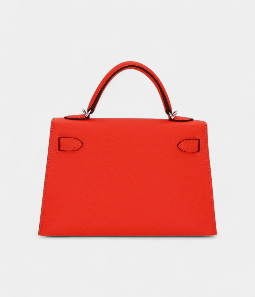 HMKelly II Sellier Mini Go Orange Field Epsom Leather Palladium Hardware