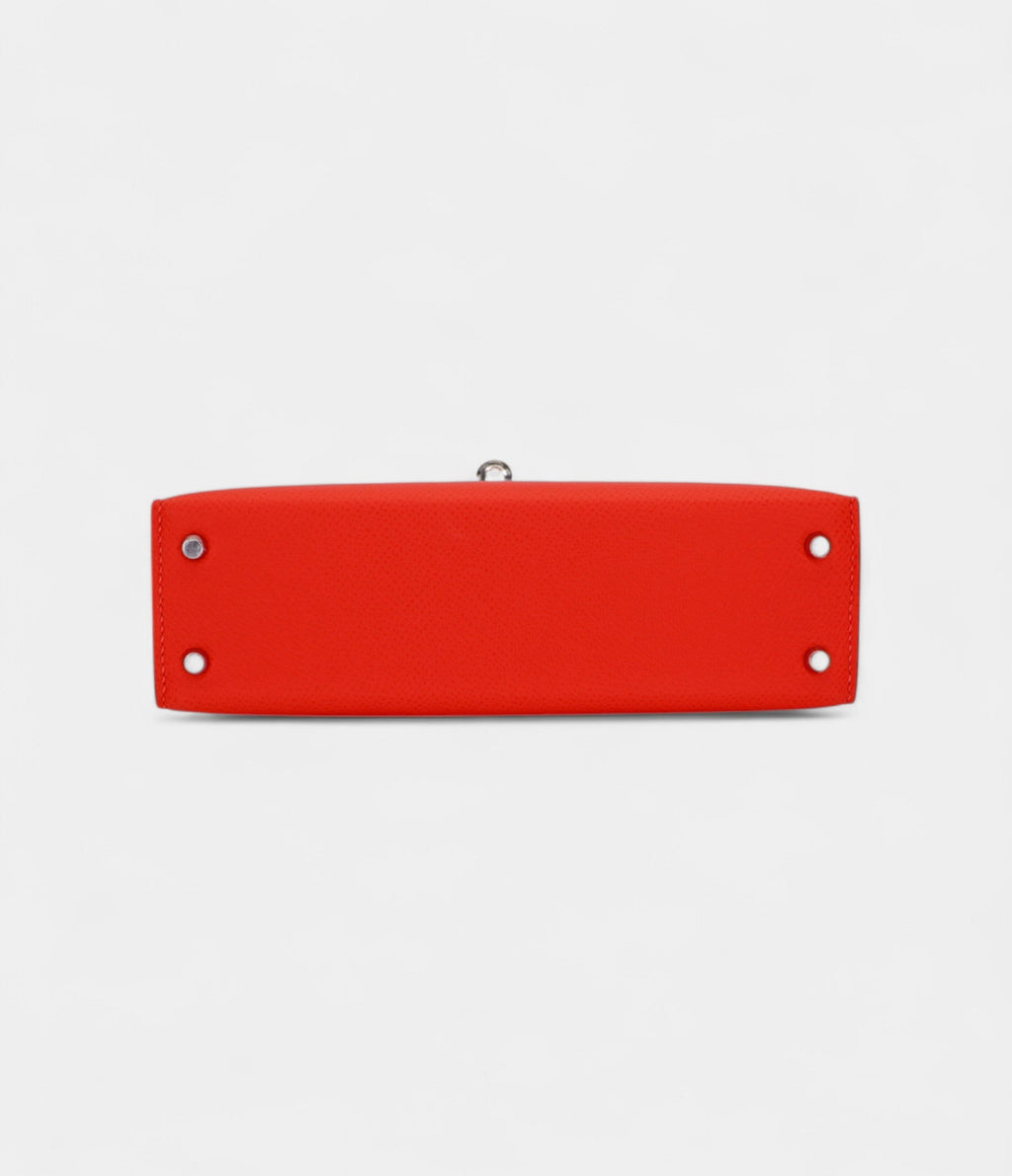 HMKelly II Sellier Mini Go Orange Field Epsom Leather Palladium Hardware
