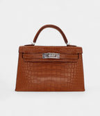 HMKelly II Sellier Mini Gold Matte Alligator Palladium Hardware