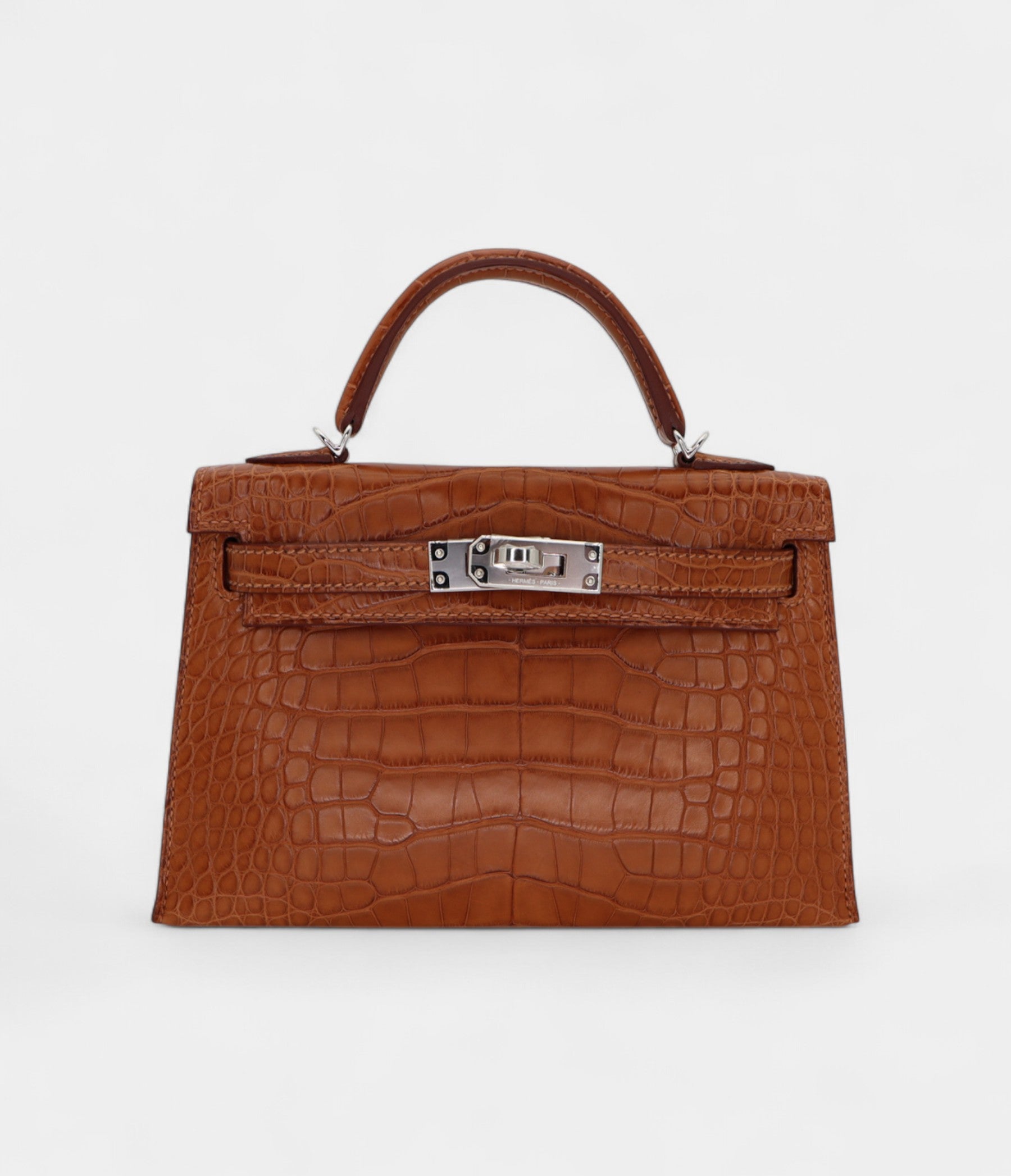 HMKelly II Sellier Mini Gold Matte Alligator Palladium Hardware