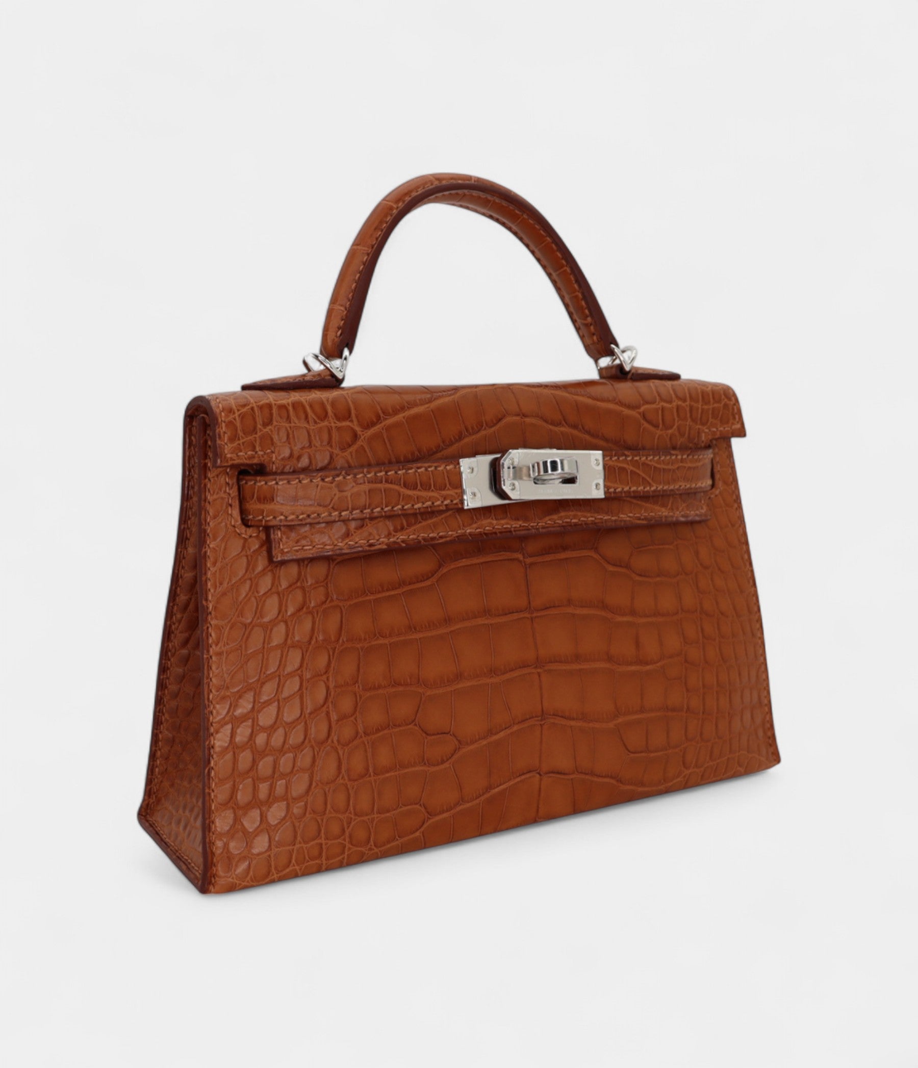 HMKelly II Sellier Mini Gold Matte Alligator Palladium Hardware