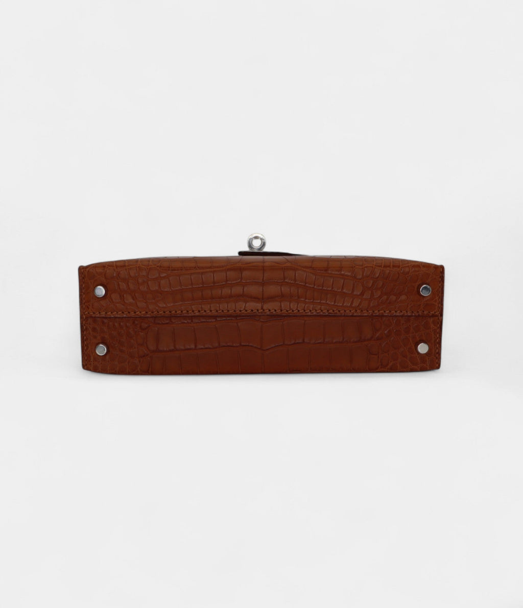 HMKelly II Sellier Mini Gold Matte Alligator Palladium Hardware