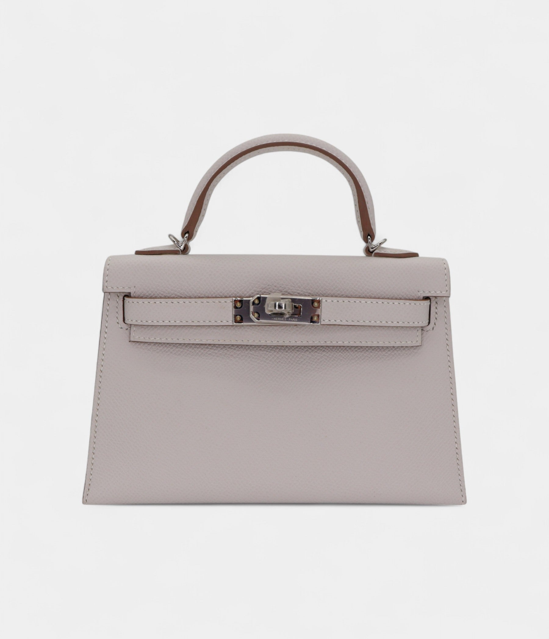 HMKelly II Sellier Mini Gris Pale Epsom Leather Palladium Hardware
