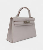 HMKelly II Sellier Mini Gris Pale Epsom Leather Palladium Hardware