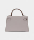 HMKelly II Sellier Mini Gris Pale Epsom Leather Palladium Hardware