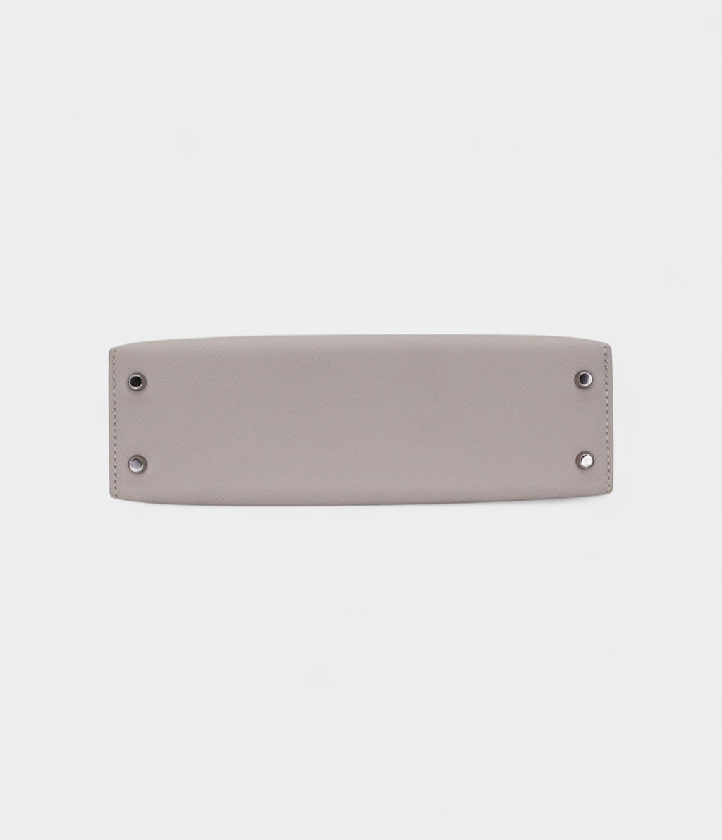 HMKelly II Sellier Mini Gris Pale Epsom Leather Palladium Hardware