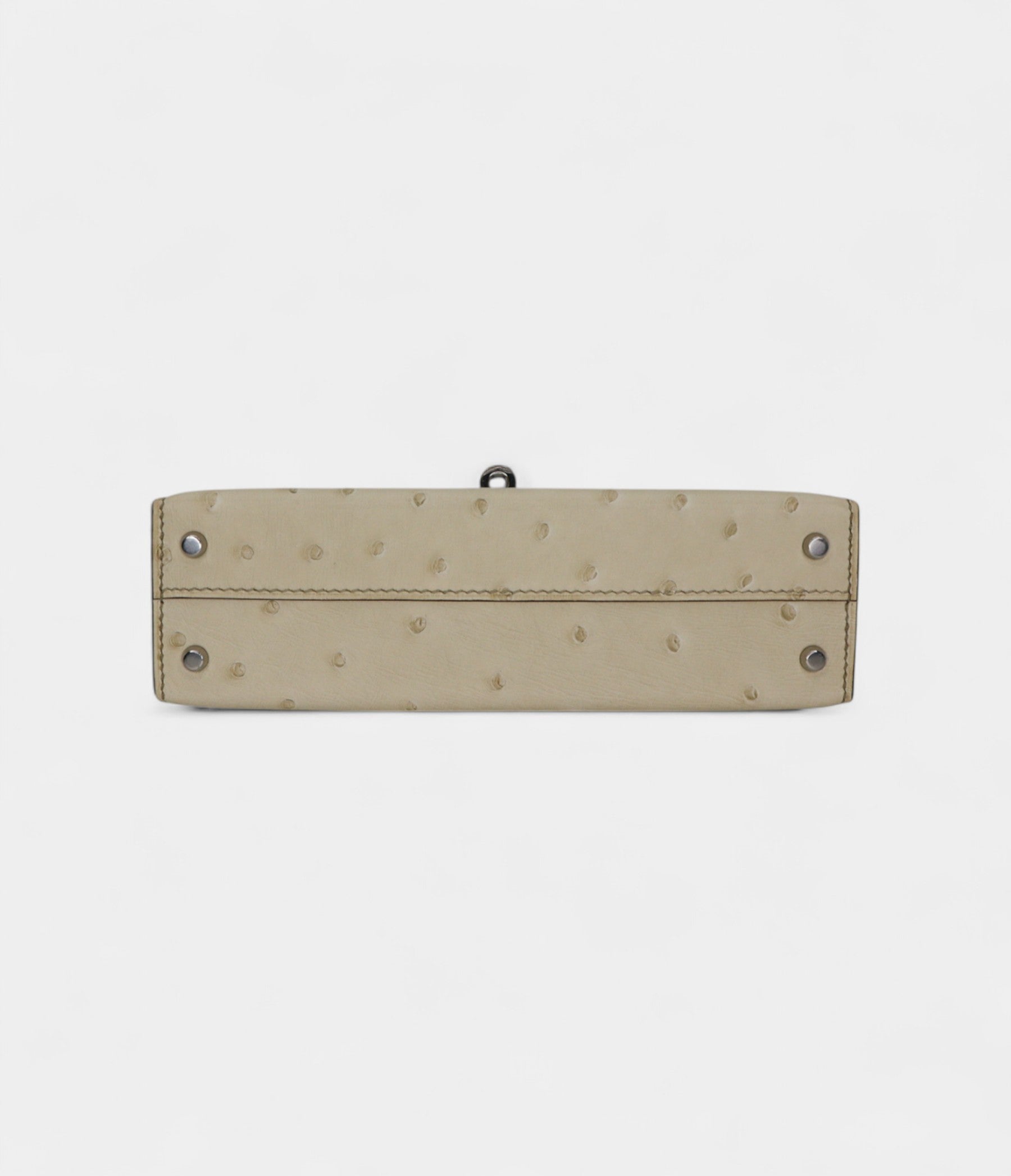 HMKelly II Sellier Mini Beton/Bluette Ostrich Palladium Hardware