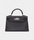 HMKelly II Sellier Mini Black/Rouge H Chevre Leather Palladium Hardware