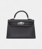 HMKelly II Sellier Mini Black/Rouge H Chevre Leather Palladium Hardware
