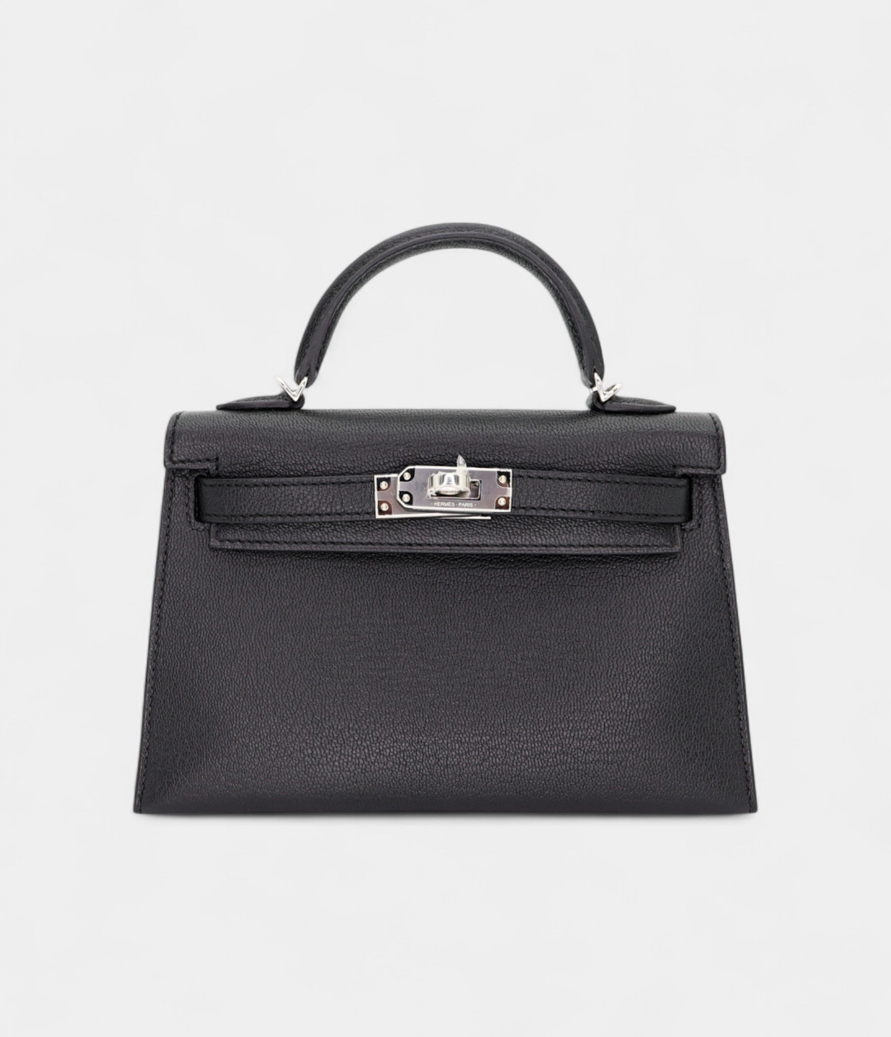 HMKelly II Sellier Mini Black/Rouge H Chevre Leather Palladium Hardware