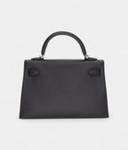 HMKelly II Sellier Mini Black/Rouge H Chevre Leather Palladium Hardware