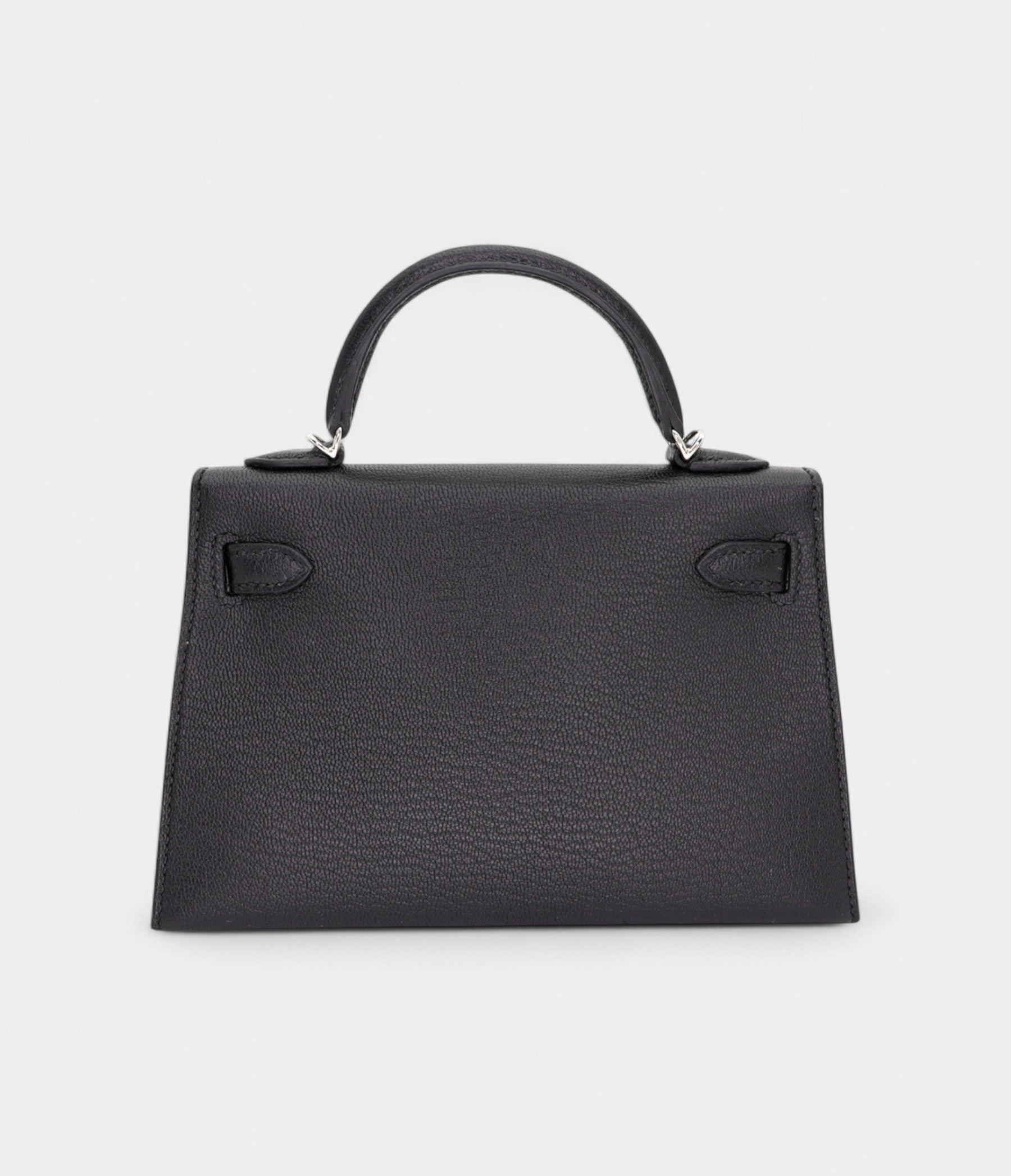HMKelly II Sellier Mini Black/Rouge H Chevre Leather Palladium Hardware
