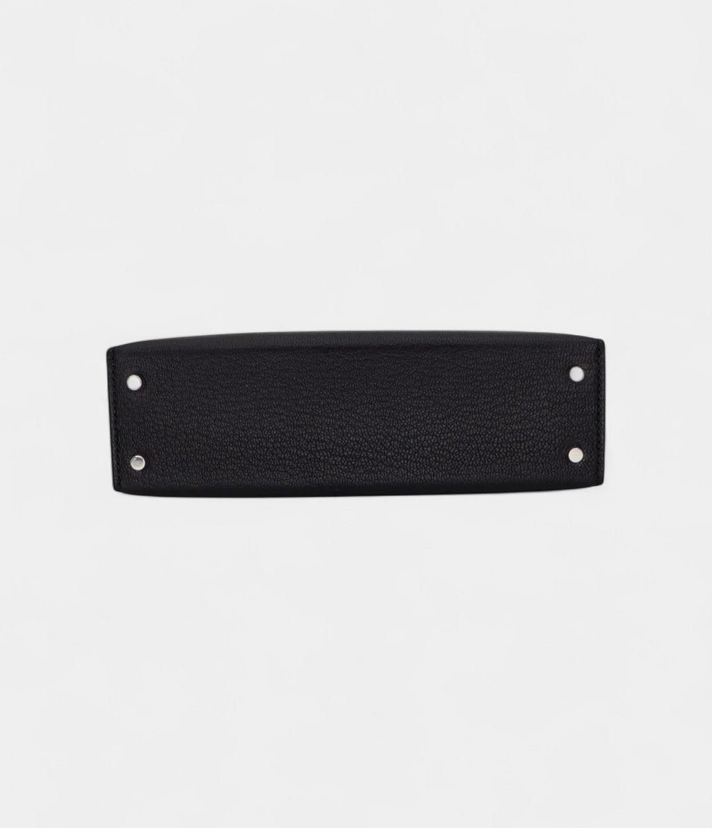 HMKelly II Sellier Mini Black/Rouge H Chevre Leather Palladium Hardware