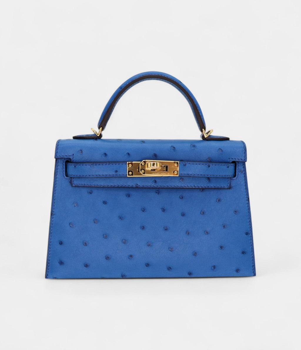 HMKelly II Sellier Mini Mykonos Ostrich Gold Hardware