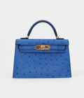 HMKelly II Sellier Mini Mykonos Ostrich Gold Hardware