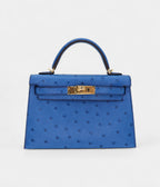 HMKelly II Sellier Mini Mykonos Ostrich Gold Hardware